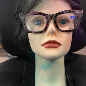 Sigvan Floral Patterned  Reading Eyeglasses 2.50 Anti Blue Light NWOT